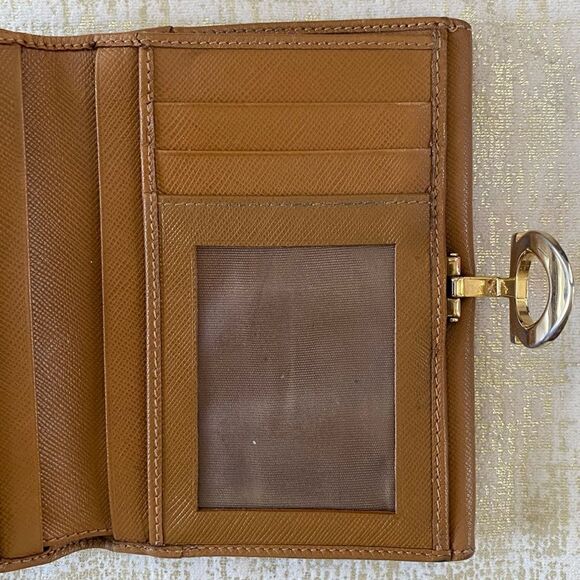 Salvatore Ferragamo Camel Color Compact Leather Wallet - Picture 7 of 11
